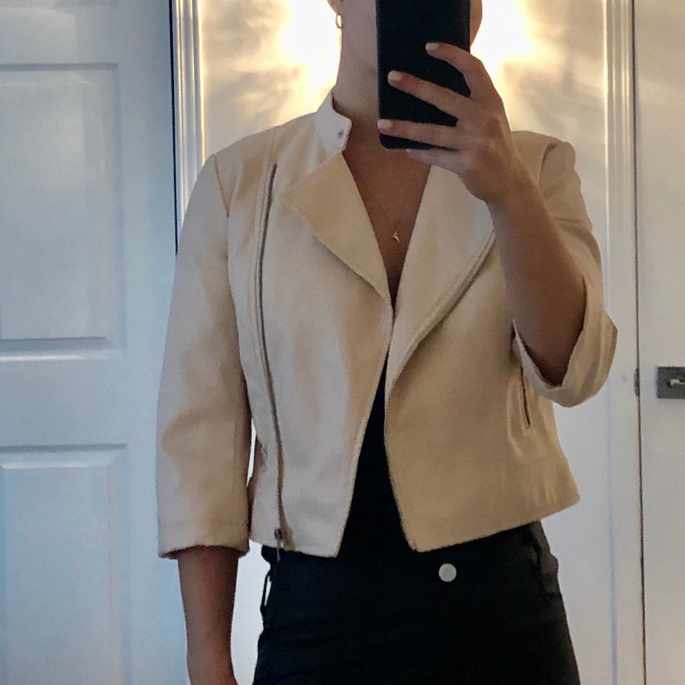 Light pink leather coat